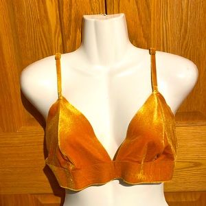Gold Velvet Bra Top